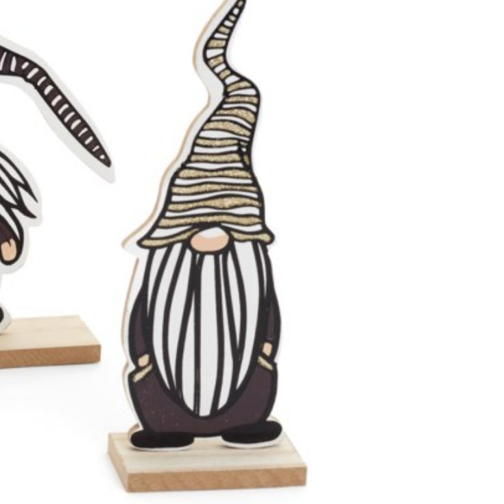 Black and White Wooden Gnomes