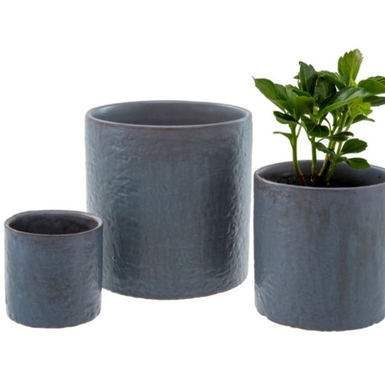 Stoneware Pots -- Blue