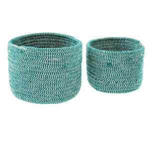 Bakers Twine Basket Round - Turquoise