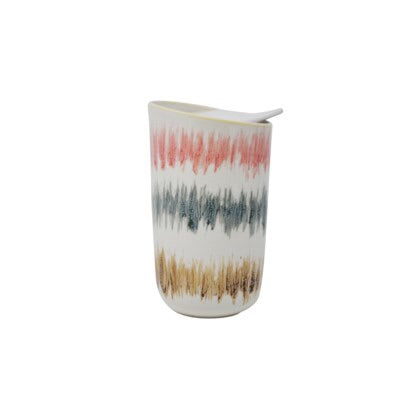 Pottery Style Travel Mug— 3 Stripes