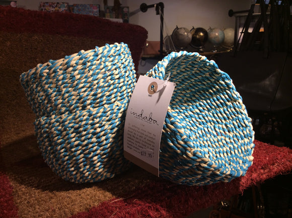 Paper Twine Baskets - Bright Blue