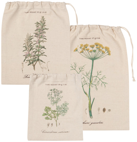 Garden Herbs Produce Bag - Set Of 3