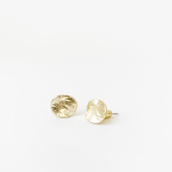 Gold small matte flat disc earrings 2043-GLD