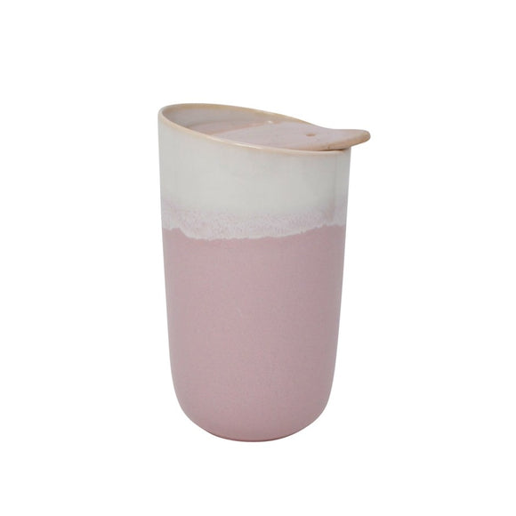 Pottery Style Travel Mug - Pink