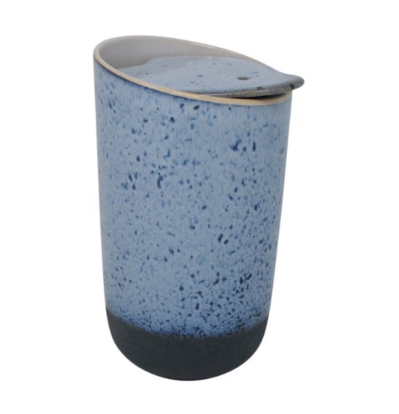 Pottery Style Travel Mug — Blue