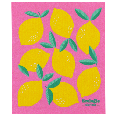 Swedish Dishcloth— Pink Lemons