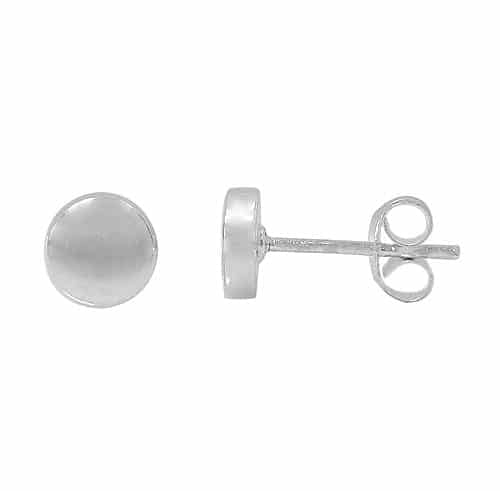 Flat Circle Earrings — Sterling Silver