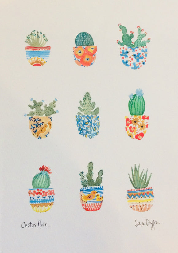 Sarah Duggan Creative Works Prints - Cactus Pots