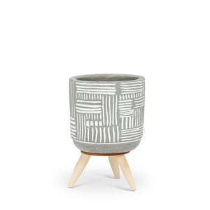 Grid Pattern Tripod Planter